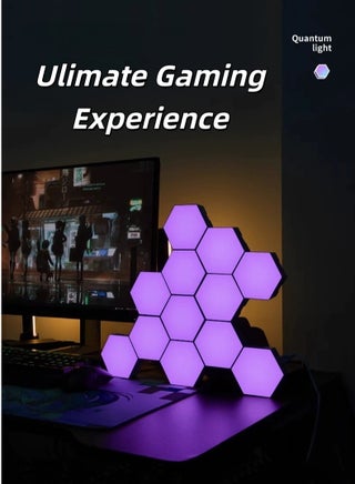 12 حزمة من أضواء الألعاب RGB مع مزامنة الموسيقى ، أضواء الستة الذكية DIY الستة أدى الضوء ، ميزات USB ونوع C لوحات جدار RGB الحديثة للمعيشة والألعاب الديكور (12Pack) - view 2