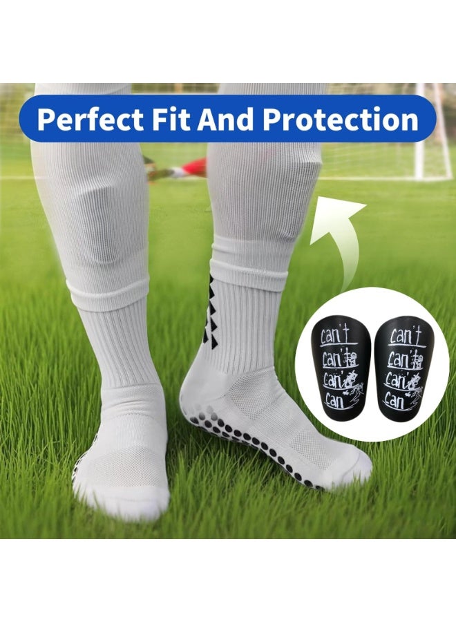 Chabeia Shin Guards for Football, Lightweight Shin Pads for Football Kids Anti-Impact Football Shin Guards for Boys, Mini Football Kit Accessories, Black 1 Pair - Image 4