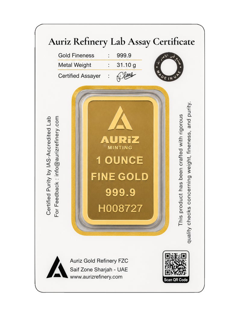 AURIZ MINTING Rizan Jewellery - Auriz Minting 1Oz 24K Gold Bar Lilly Flower Design (WITH INVOICE) - Image 2