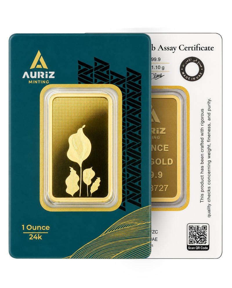 AURIZ MINTING Rizan Jewellery - Auriz Minting 1Oz 24K Gold Bar Lilly Flower Design (WITH INVOICE) - Image 5