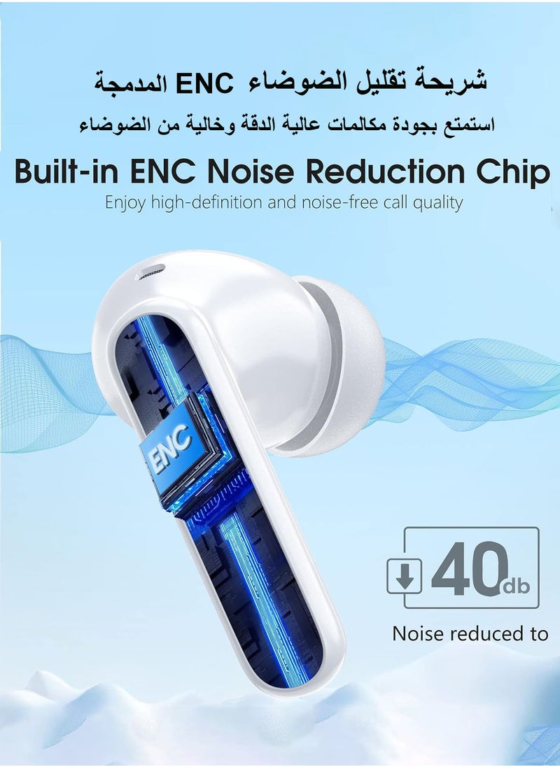 POWER LIFE - A9 Pro Touch Screen Earbuds , ANC Noise Cancellation Bluetooth 5.4 Wireless Earbuds with Screen Controlled, IPX5 Waterproof Earphones Built-in ENC Noise Cancellation Mic for iOS/Android - Image 1