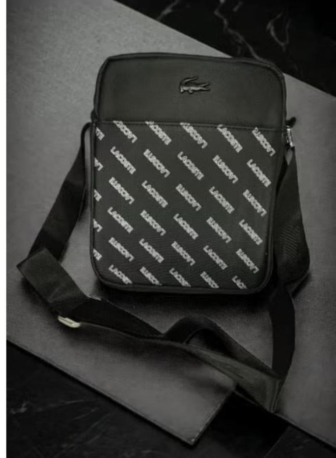 Lacoste cross- body  Bag  black– Stylish & Functional Organizer with Front Free Pocket, Back Zipper Pocket, and Spacious Main Compartmen - Image 1