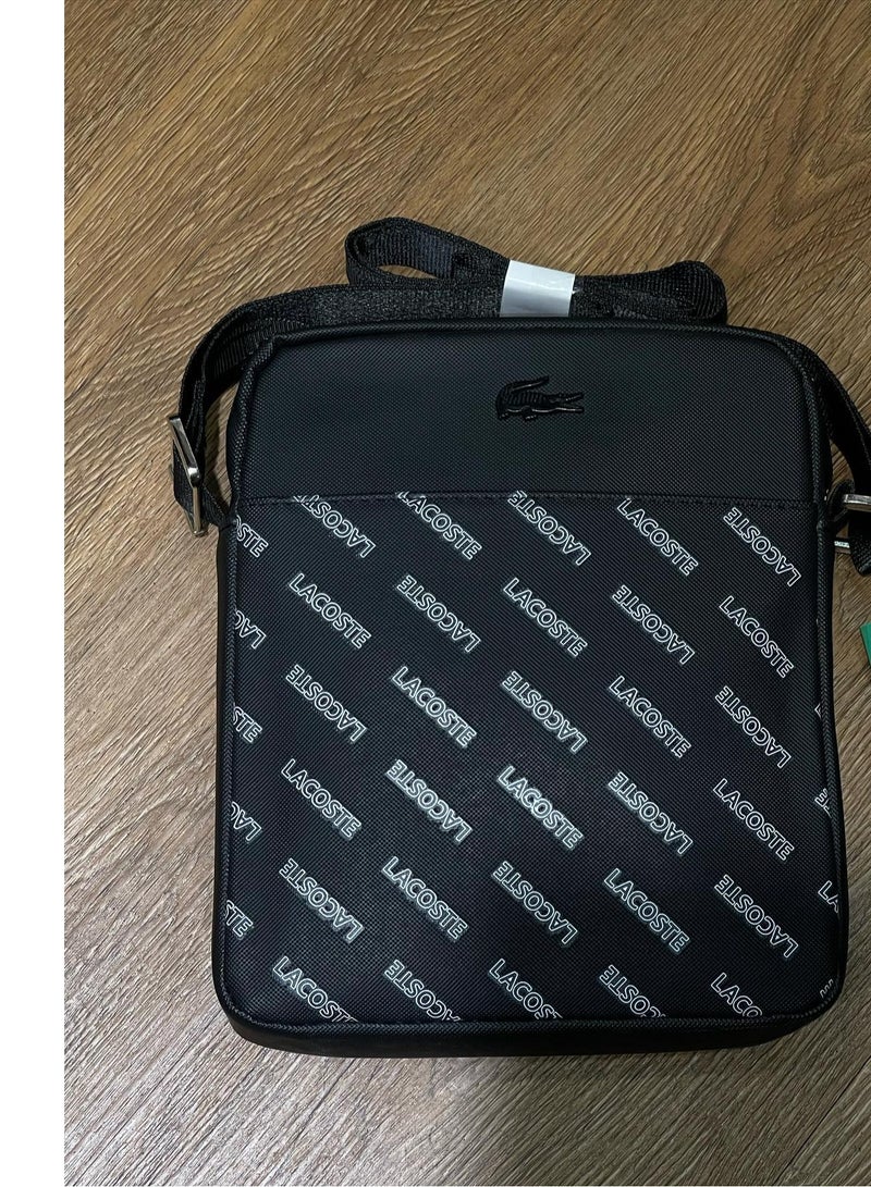 Lacoste cross- body  Bag  black– Stylish & Functional Organizer with Front Free Pocket, Back Zipper Pocket, and Spacious Main Compartmen - Image 5