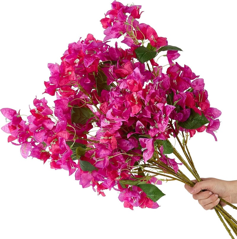 CURATED CART Bougainvillea Artificial Flowers 30 Inch PurpleMix - 2PCS Realistic Silk Faux Flower, UV Resistant Long Stem, Fake Hanging Vines for Outdoor Wedding Arch, Garden, Porch & Home Decor - Image 3
