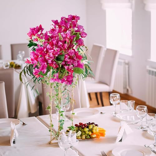 CURATED CART Bougainvillea Artificial Flowers 30 Inch PurpleMix - 2PCS Realistic Silk Faux Flower, UV Resistant Long Stem, Fake Hanging Vines for Outdoor Wedding Arch, Garden, Porch & Home Decor - Image 5