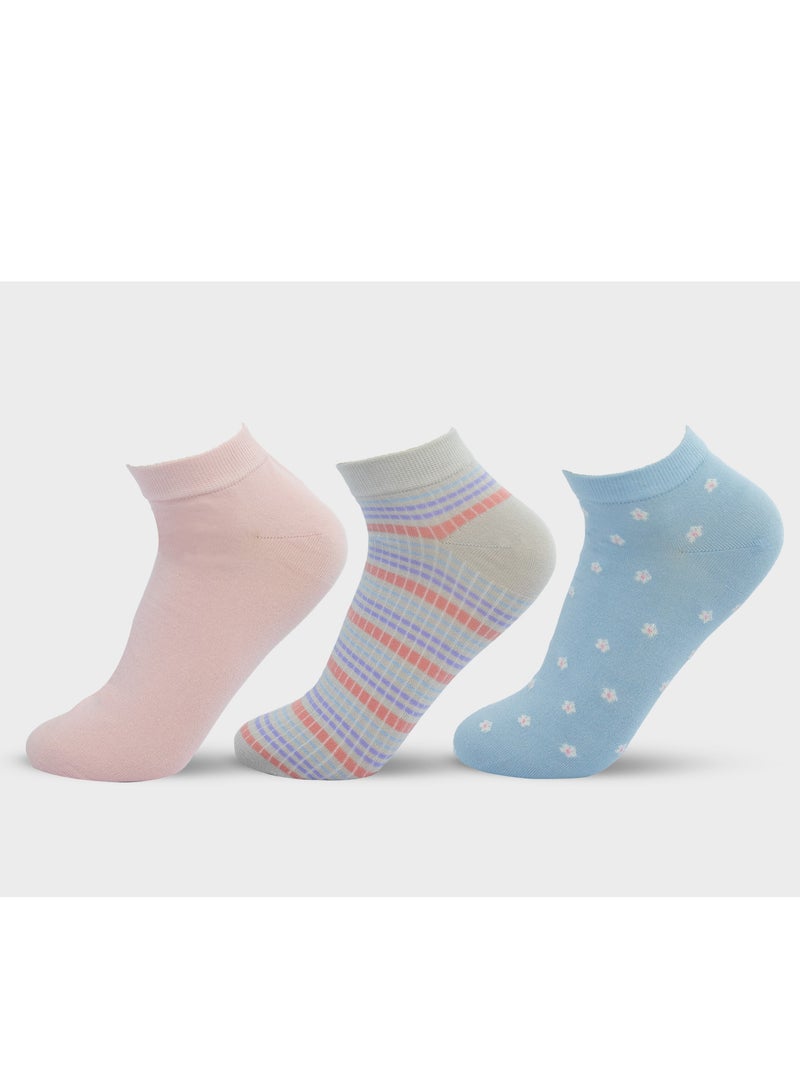 Solo Solo women Trendy Sneaker Pack of 3 Socks