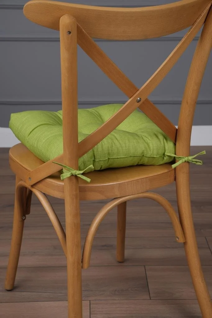 Altın Pamuk Lina Pofidik Green Chair Cushion Special Stitched Laced 40X40CM
