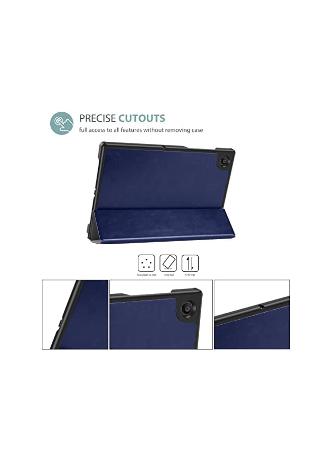 Procases For Galaxy Tab A8 Case 10.5 Inch 2022 Sm-X200 X205 X207, Tri-Fold Slim Case Folio Pu Leather Protective Smart Cover -Navy - Image 2