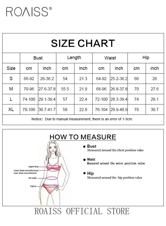 roaiss Mesh Yarn Corset Lingerie Set for Women One Piece Halter Neck Bodysuit Ladies V Neck Sleeveless Slim Fit Underwire Underwear Suit with Chain Decor to Show Your Beautiful  - Image 3