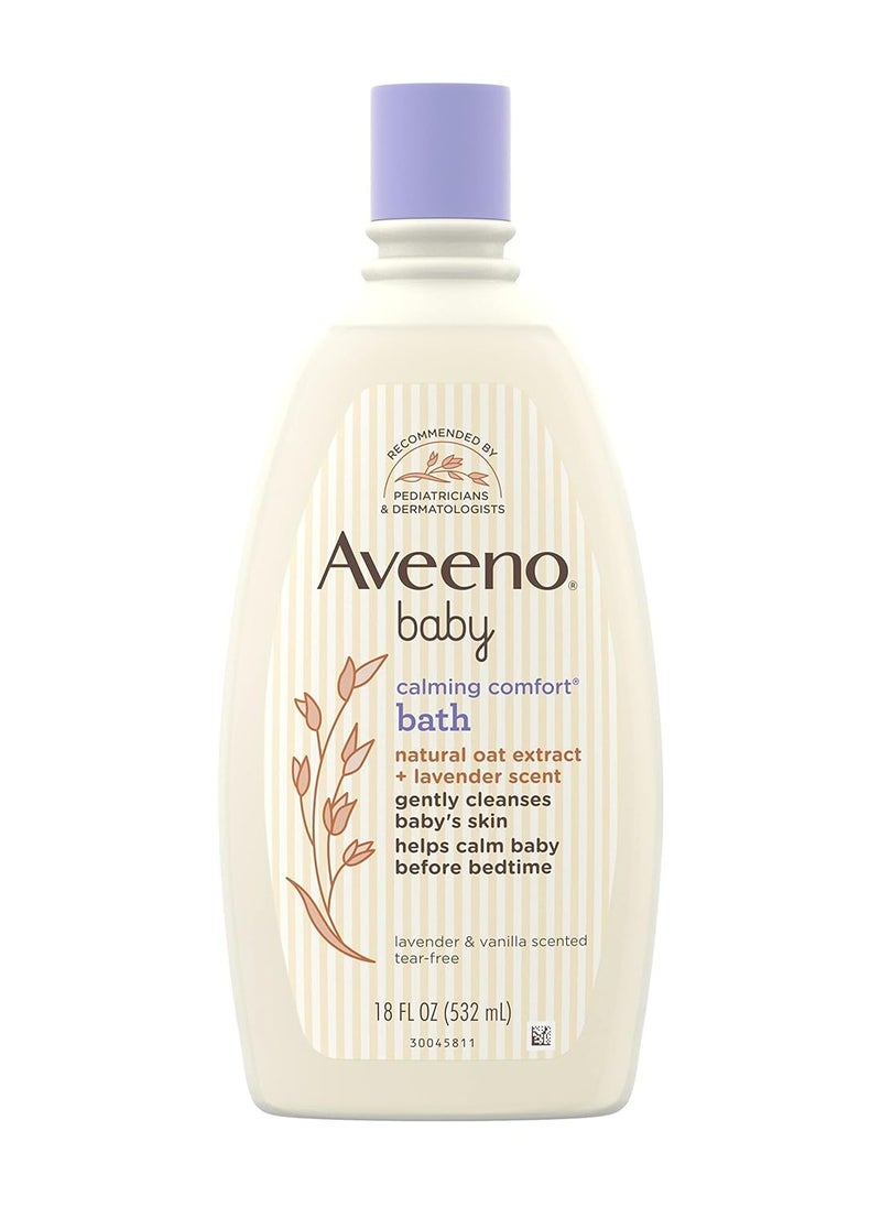 Aveeno Baby AVEENO BABY Calming Comfort Bath with Relaxing Lavender & Vanilla Scents, Hypoallergenic & Tear-Free Formula, Paraben- & Phthalate-Free, 18 Fl Oz (Pack of 1)  - Image 1