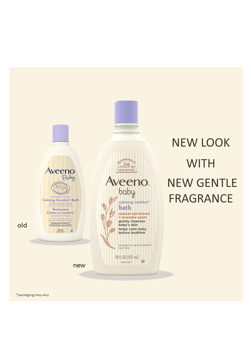 Aveeno Baby AVEENO BABY Calming Comfort Bath with Relaxing Lavender & Vanilla Scents, Hypoallergenic & Tear-Free Formula, Paraben- & Phthalate-Free, 18 Fl Oz (Pack of 1)  - Image 2