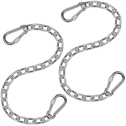 BeneLabel 2Pcs 29inch Stainless Steel Hanging Chair Chain Kit with 4 Carabiners 1000 LB Capacity Hammock Chain Extender Chain for Swing Punching Bag Porch Swing Indoor Outdoor - Image 1