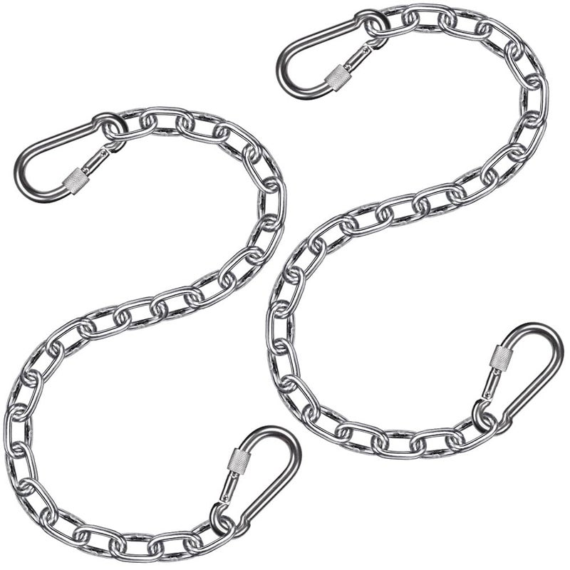 BeneLabel 2Pcs 29inch Stainless Steel Hanging Chair Chain Kit with 4 Carabiners 1000 LB Capacity Hammock Chain Extender Chain for Swing Punching Bag Porch Swing Indoor Outdoor - Image 2