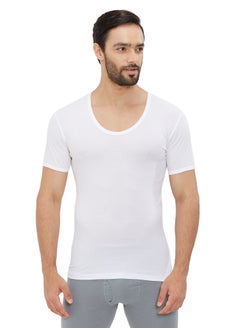 BYC MEN'S AEROCOOL U-NECK UNDERSHIRT (PACK OF 3) - WHITE  - Image 3