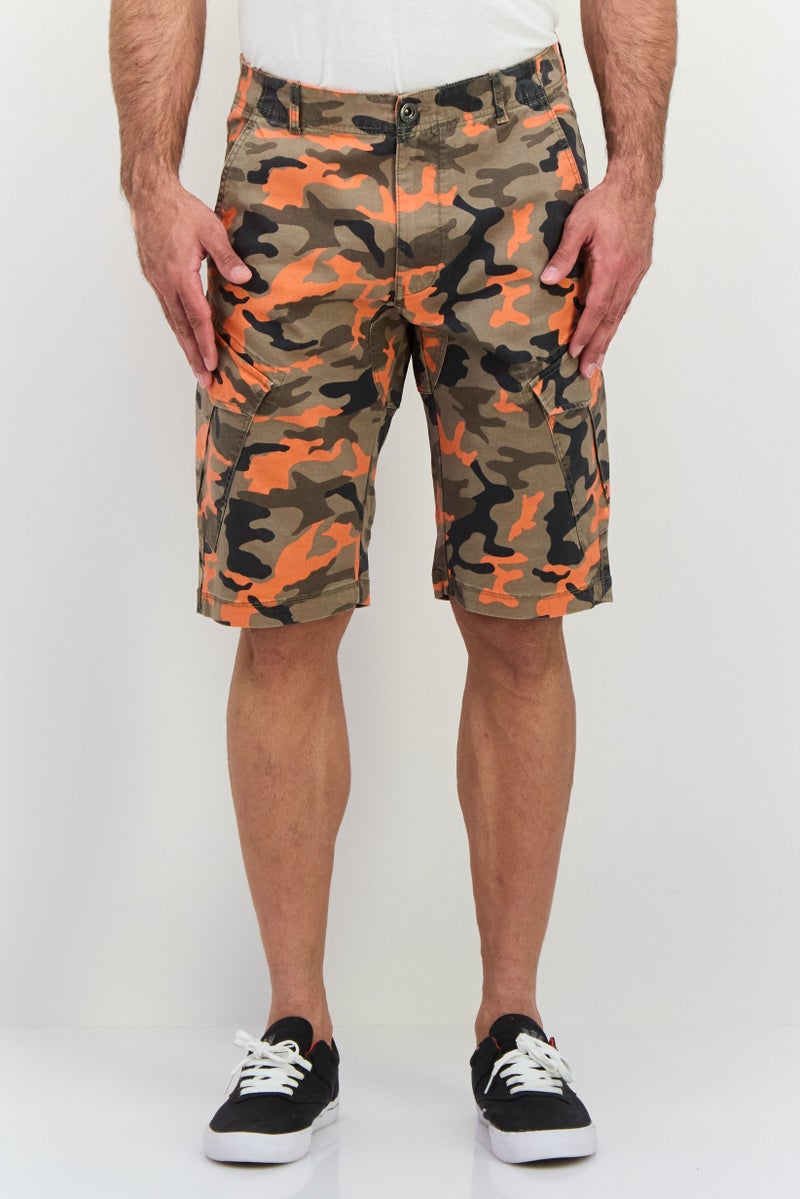 GAS Men Camouflage Cargo Shorts, Olive - Image 1