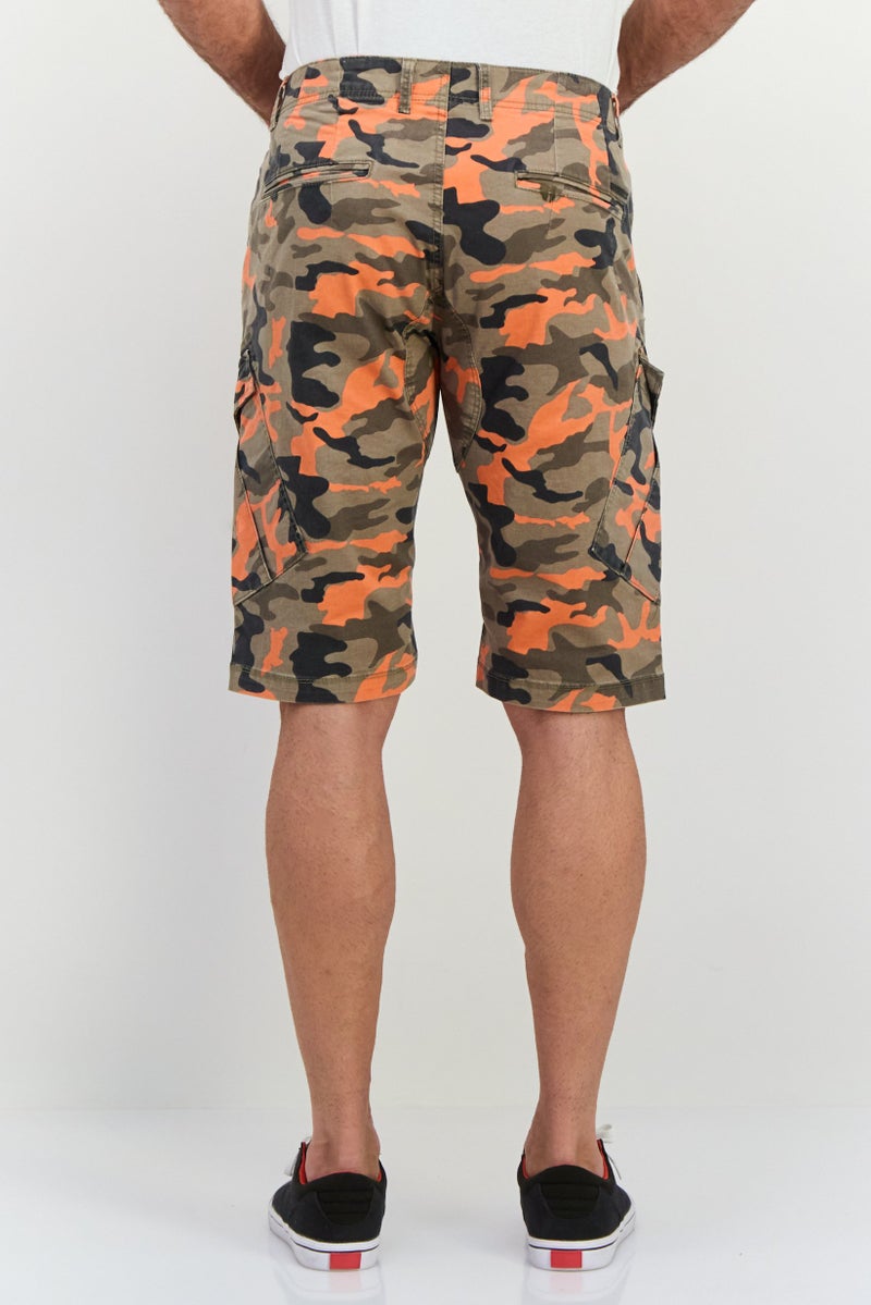 GAS Men Camouflage Cargo Shorts, Olive - Image 3