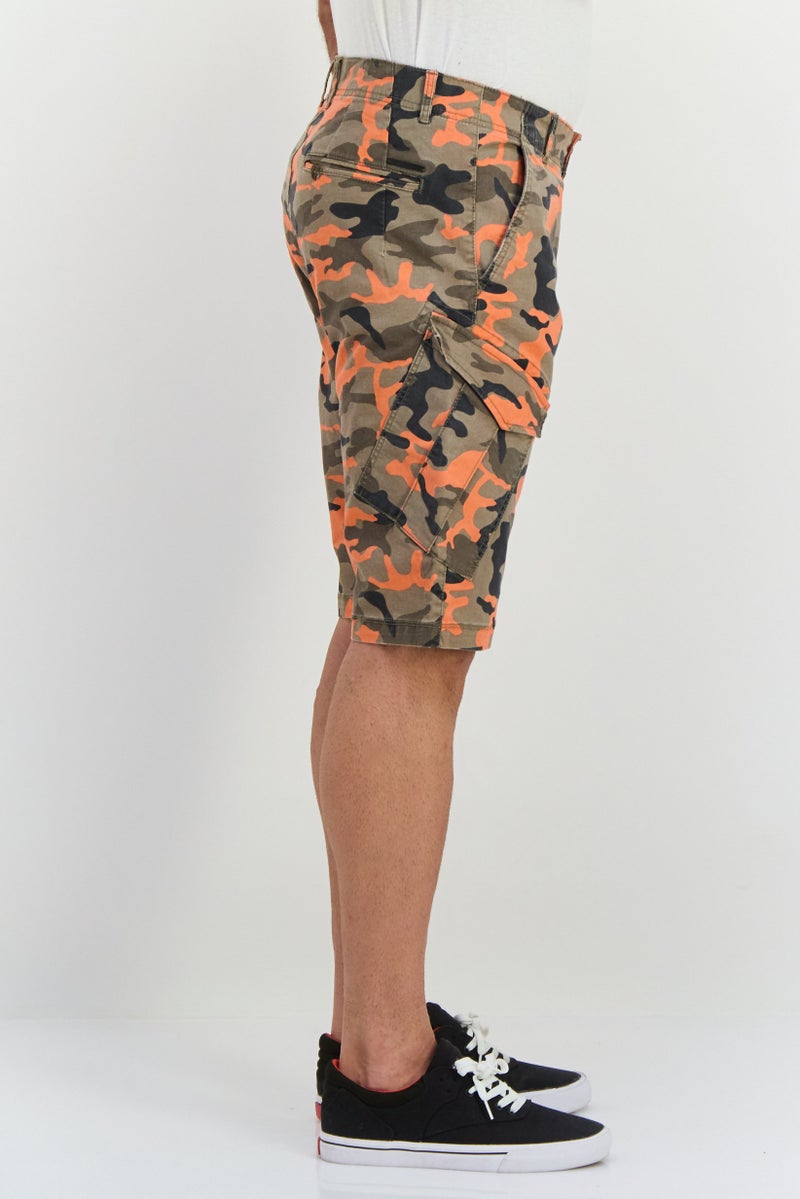 GAS Men Camouflage Cargo Shorts, Olive - Image 2