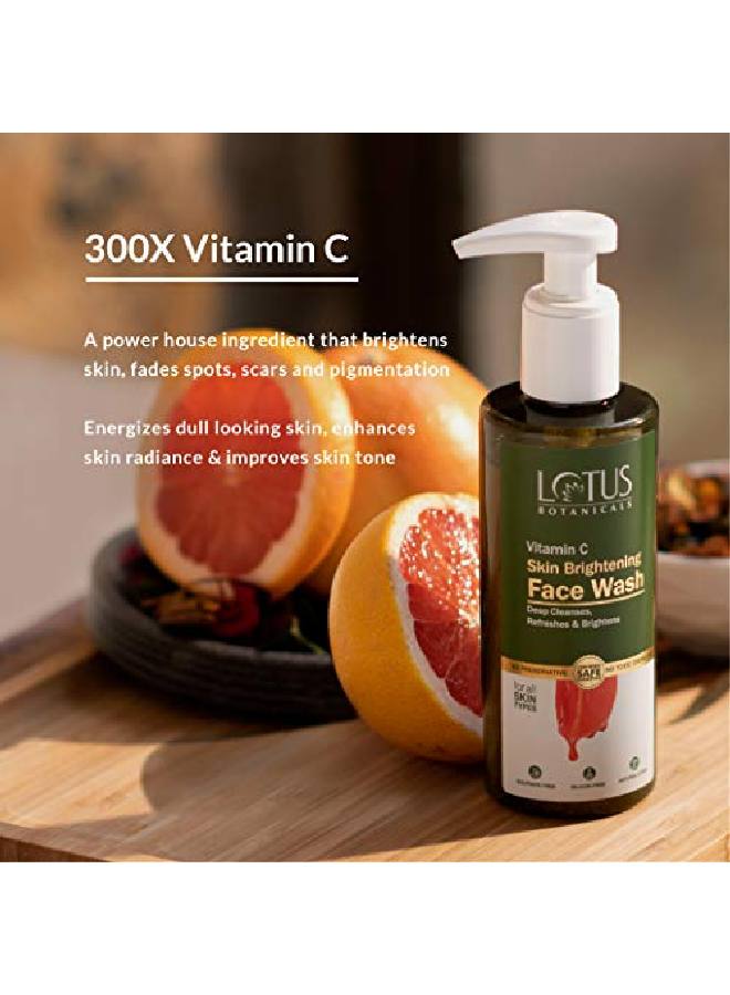 LOTUS BOTANICALS Skin Brightening Face Wash Vitamin C Sulphate Silicon & Chemical Free All Skin Types 180Ml  - Image 4