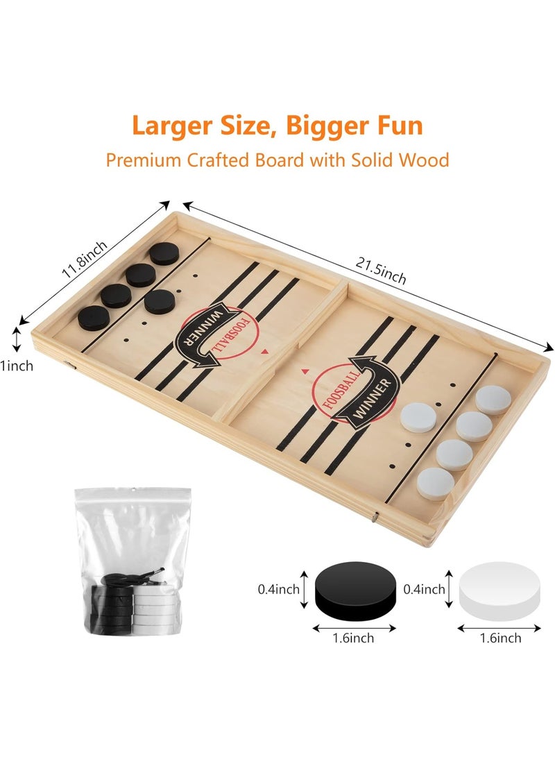 Soofam Large Sling Puck Game, Foosball Winner Board Game, Wooden Hockey Table Game, Slingshot Game Board, Super Winner Speed Puck Game for Adults, Large Size - Image 3
