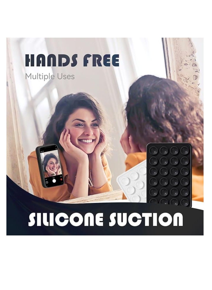 Silicone Adhesive Phone Holder, Strong Adhesive Non-Slip Phone Holder for Selfies and TikTok Videos, Non-Slip Silicone Phone Holder for iPhone and Android, Black