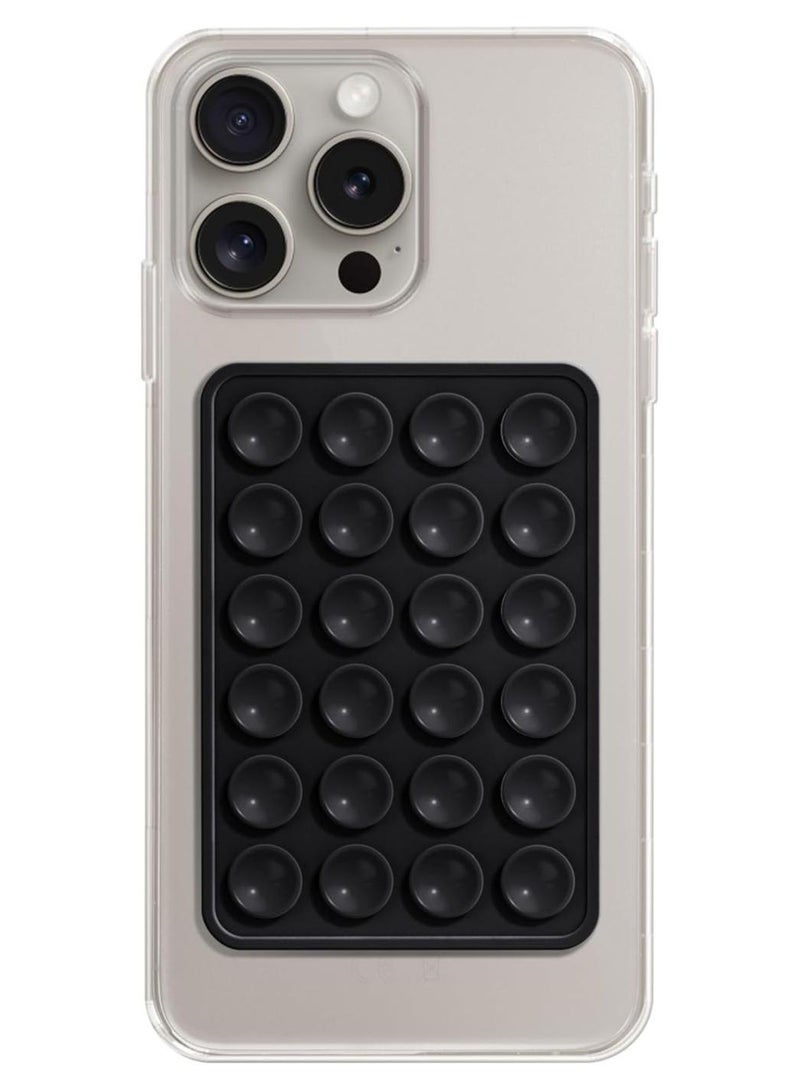 حامل موبايل بقاعدة لاصقة من السيليكون ، حامل لاصق قوي مزدوج الجوانب بدون استخدام اليدين لصور السيلفي وفيديوهات تيك توك، حامل جوال سيليكون غير قابل للانزلاق لايفون واندرويد، اسود - Image 1