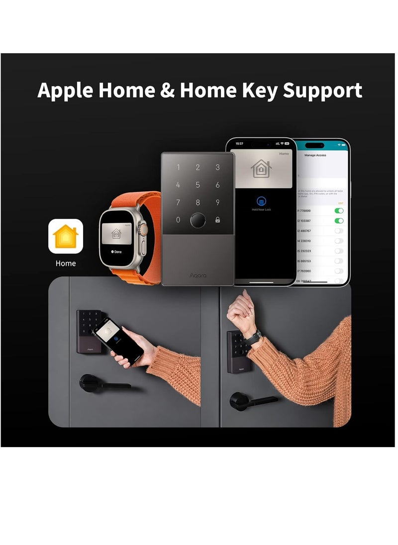 Aqara - Smart Door Lock U100 with E1 Hub Kit and 2x NFC cards DL-D01D Silver Global Version - Image 1
