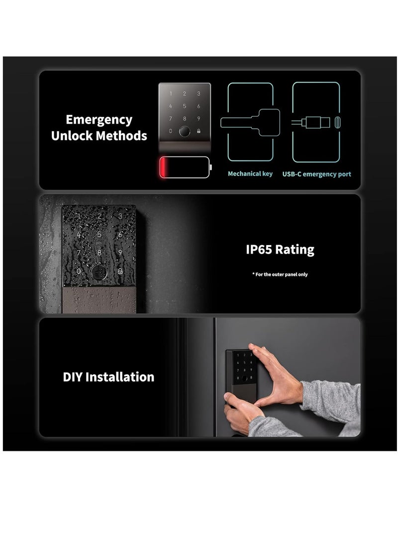Aqara - Smart Door Lock U100 with E1 Hub Kit and 2x NFC cards DL-D01D Silver Global Version - Image 1