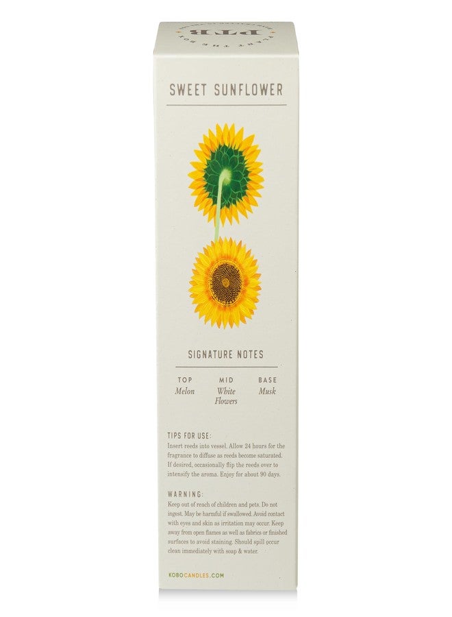 كوبو موزع العطور KOBO Plant The Box Sweet Sunflower Reed Diffuser (4 أونصة سائلة) - Image 2