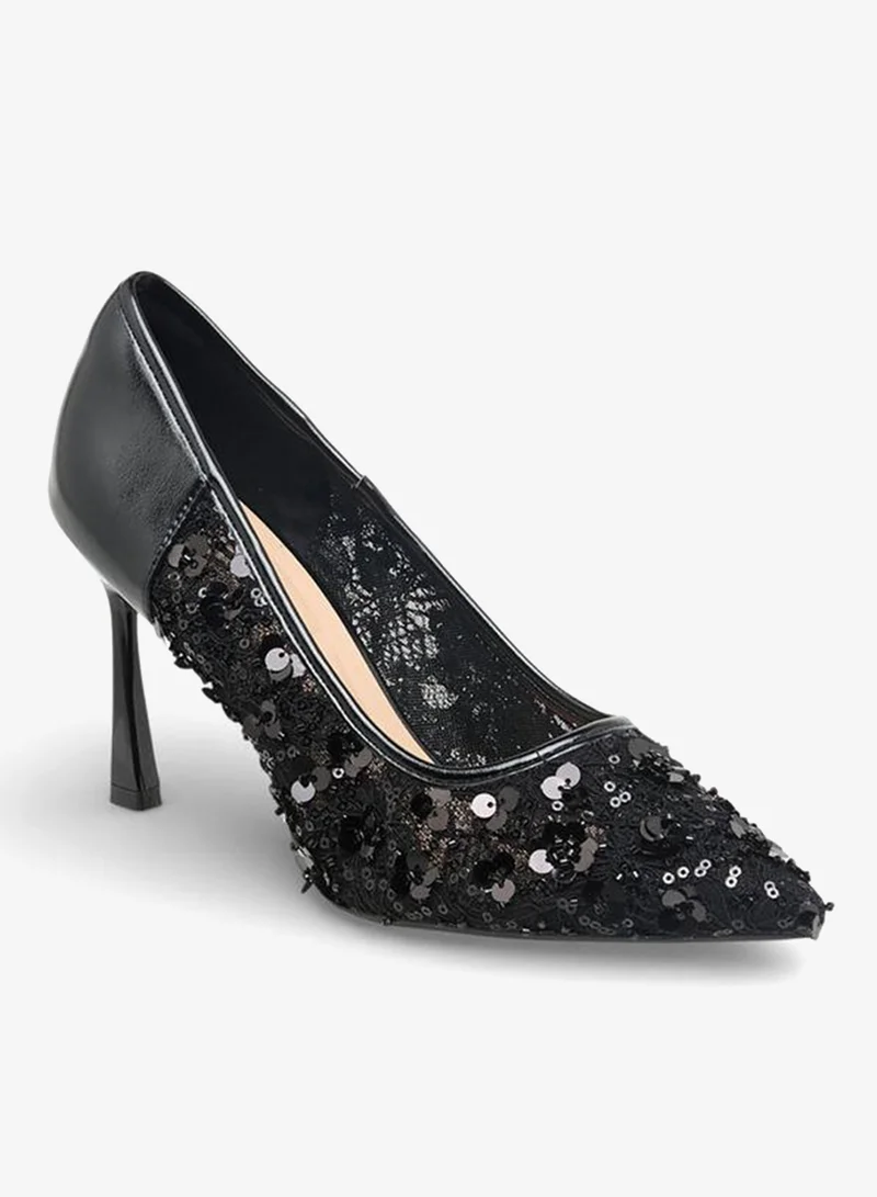 Flora Bella By Shoexpress Women Sequin Embellished Pointed Toe Pumps Ramadan Collection