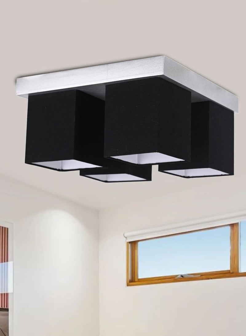 El Rawda Lighting Orita Ceiling Lamp - 4 Lights | modern decorative LED E27 pendant light ceiling lamp hanging | suitable for any room | Color: Black & white | Size: 40x40 cm - Image 2