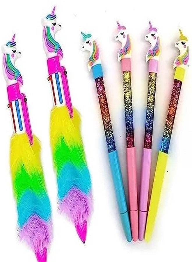 MINDFIT Unicorn staionery set for Kids | Theme Combo of 5 pcs | School Stationery Set with Pen, Pencil, Erasers, Pouch, Best Birthday & Return Gift Set for Girls & Kids - Image 4