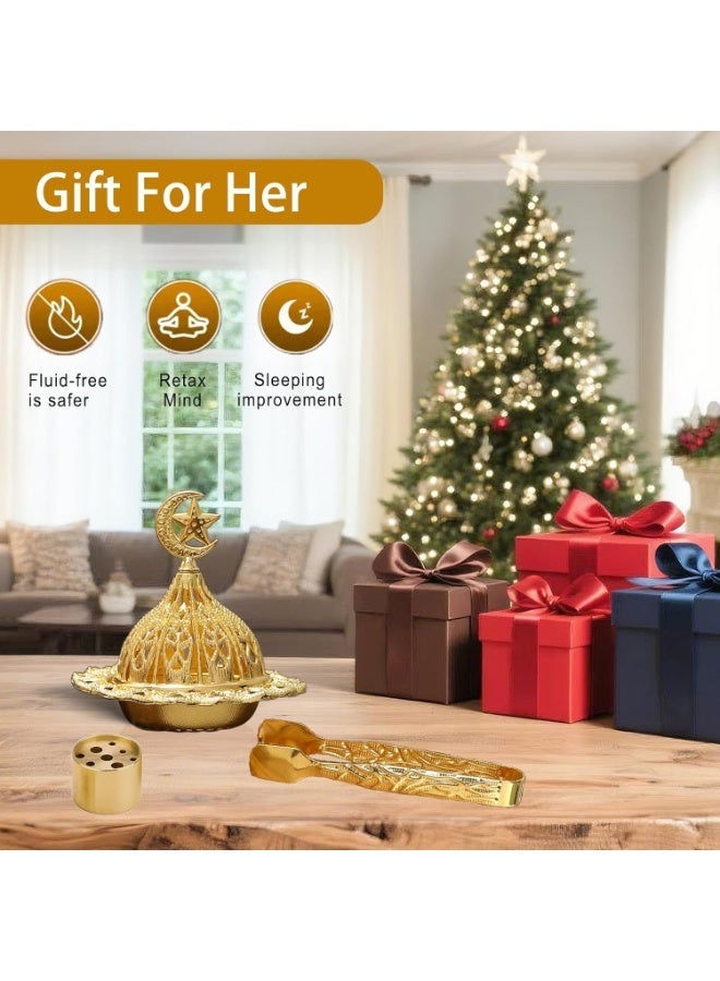 توب ون حوامل بخور كلاسيكية للعصي بـ 9 فتحات، حامل بخور مزود بمصيدة رماد، حارق لعصي ومخاريط البخور من النحاس للتأمل، اليوغا، وديكور المنزل - Image 4