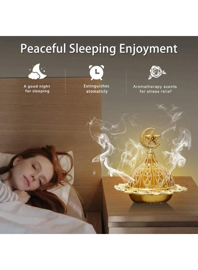 توب ون حوامل بخور كلاسيكية للعصي بـ 9 فتحات، حامل بخور مزود بمصيدة رماد، حارق لعصي ومخاريط البخور من النحاس للتأمل، اليوغا، وديكور المنزل - Image 2