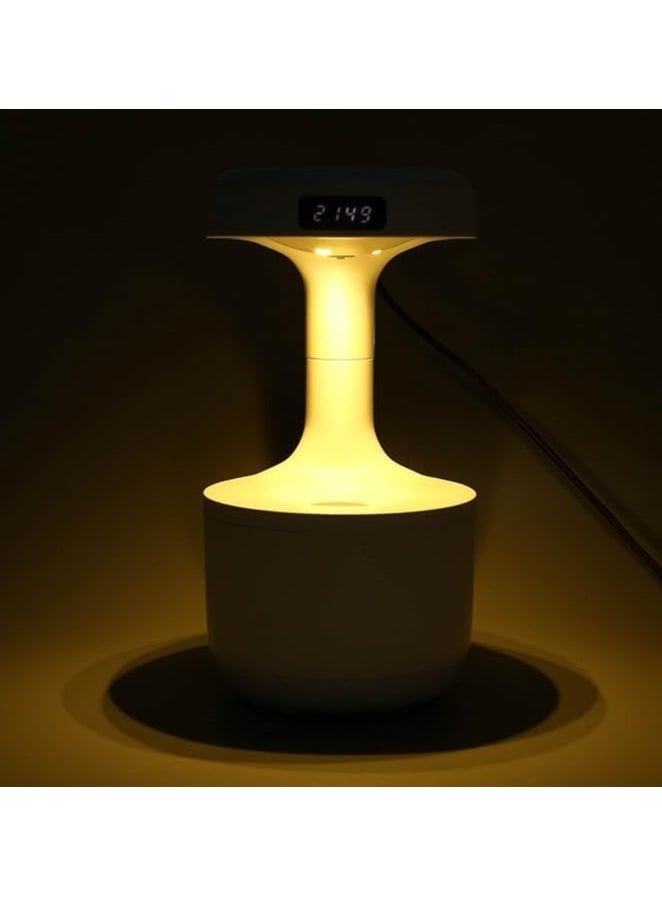 Spaceshoop - Anti-Gravity Water Drop Humidifier, 800 ml USB Cool Mist Humidifier with Night Light, Anti-Gravity Water Drops, Quiet Humidifier, LED Clock Display for Home, Office (Multicolor) - Image 1