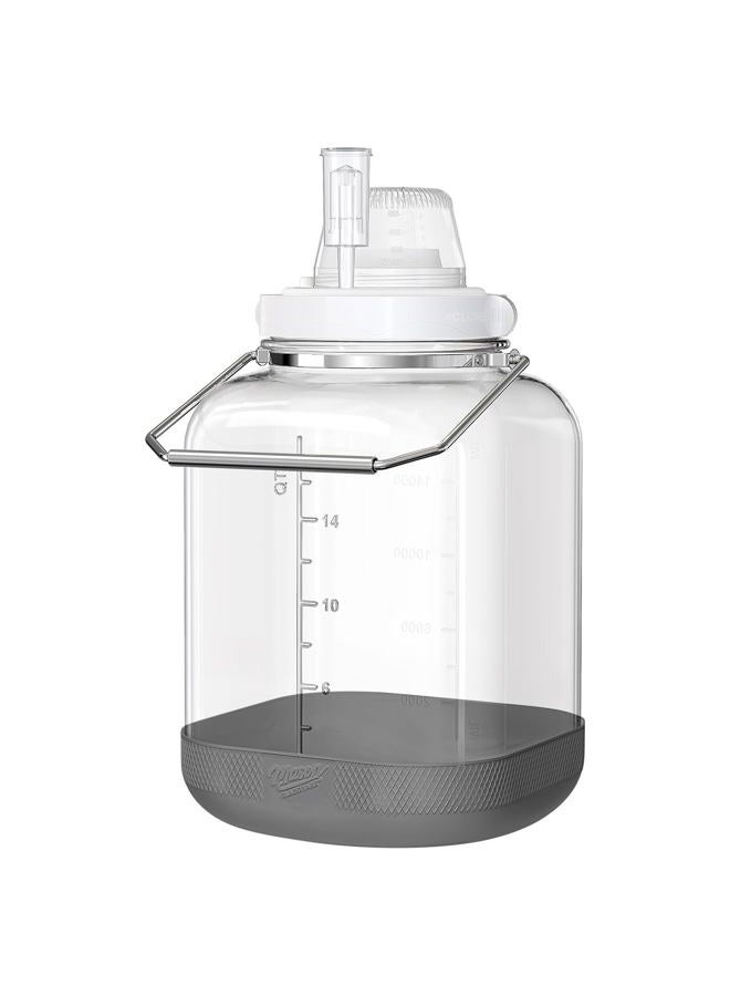 Daitouge 5 Gallon Large Fermentation Jars, Pickle Jar, Wide Mouth Airtight Glass Jar with Scale Mark, Glass Water Jug with Stainless Handles for Pickling, Brewing, Dry Storage - Image 1