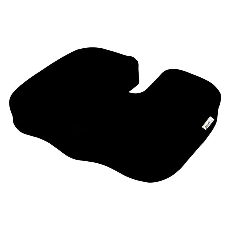 Asmofit polyurethane foam NonSlip Orthopedic Coccyx Seat Cushion for Tailbone Sciatica Pain Relief Hip Support Color Black