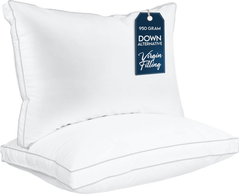 Utopia Bedding Bed Pillows for Sleeping Standard Size (White), Set of 2, Cooling Hotel Quality, Gusseted Pillow for Back, Stomach or Side Sleepers - Image 1