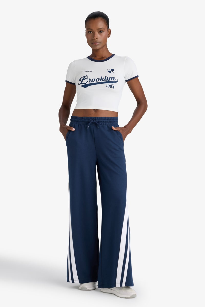 DeFacto Blue Woman Wide Leg Wide Leg Trousers Casual - Image 3