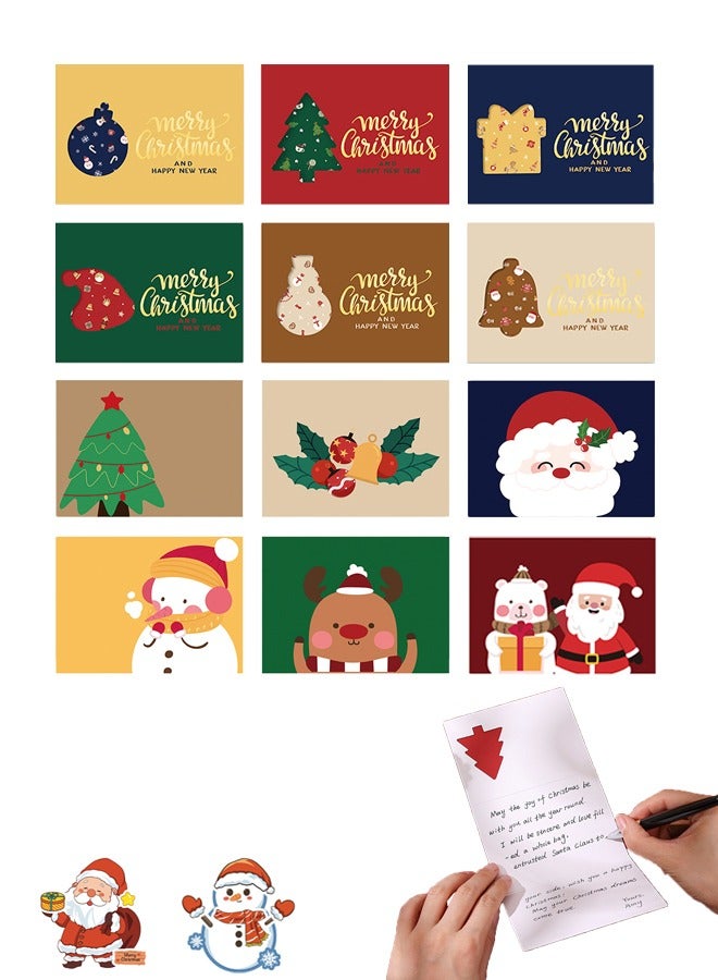 12 Christmas greeting cards, perfect for the holiday season, Merry Christmas cards, winter gifts, suitable for family, friends, and children - Image 1