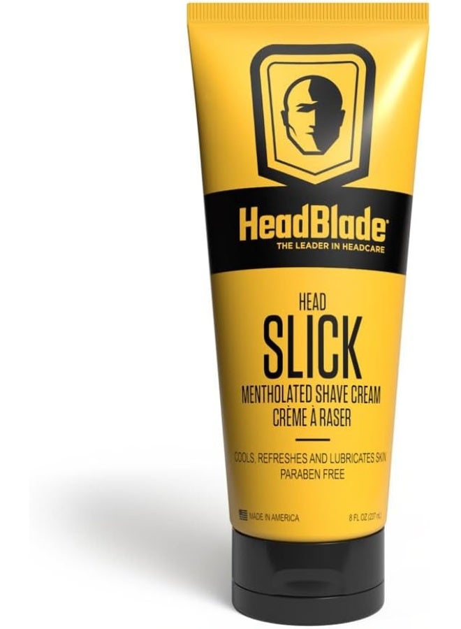 HeadBlade - Headslick Mentholated Shave Cream, Use It Anywhere You Shave - 8 Fl Oz  - Image 1