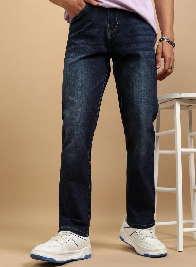 HIGHLANDER Mid-Rise Straight Fit Stretchy Faded Jeans - Image 1
