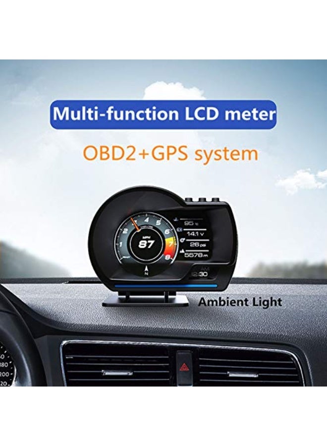 Generic Ametoys Car HUD Display, OBDⅡ+GPS Smart Gauge,High Definition Speedometer,Car Diagnostic Tool,OBD Fault Code Elimination,Safe Driving,Computer Overspeed Fault Alarm,for All Vehicles(Black)  - Image 5