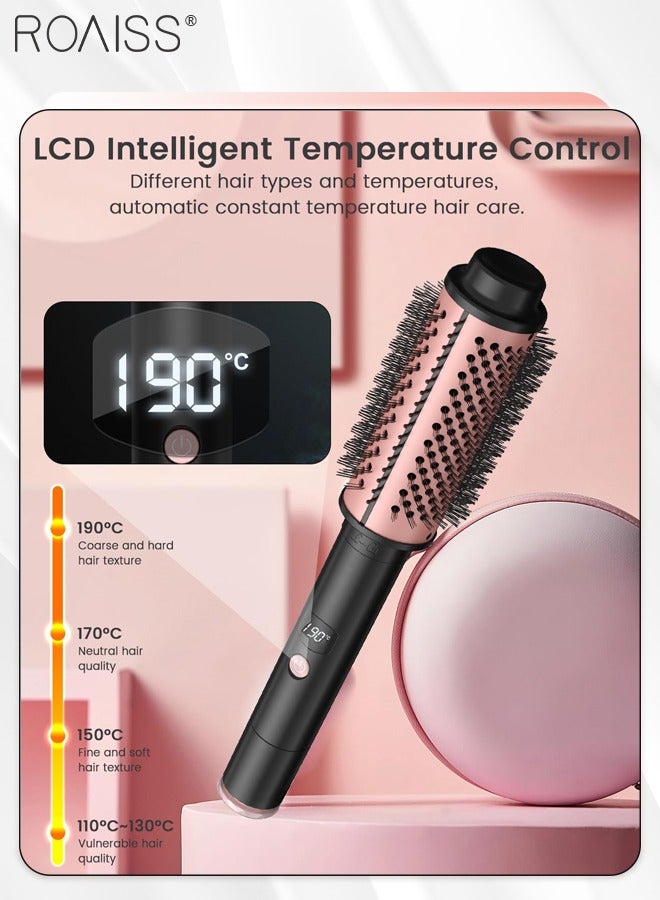 roaiss 3-in-1 Replaceable Thermal Hot Curl Brush, LCD Intelligent Temperature Control, Detachable Power Cord, Fast Heating Barrel Hair Curling Wand for Medium Long Hair - Image 5