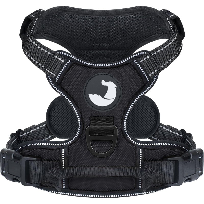 Joytale No Pull Dog Harness Medium Sized Dog, Reflective Pet Vest with Front Clip, Adjustable Soft Padded Harnesses with Easy Control Handle for Training and Walking, Black, M - Image 1