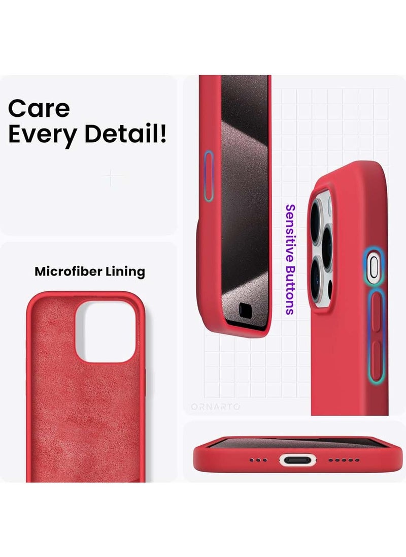 X-level iPhone 15 Pro Mobile Case Cover with Soft Liquid Silicone Protection Anti-Scratch Shockproof Accessories Slim Protective Back Cover with Comfortable Hold Touch Feeling and Anti-fingerprint  - Image 4
