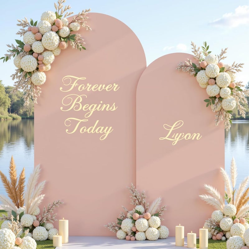 Suppromo Nude Arch Covers Set of 2-7.2 and 6ft Nude Arch Backdrop Cover Spandex Wedding Balloon Arch Stand Covers for Baby Shower Birthday Party Bridal Shower Photo Arch Covers Stretchy Backdrop - Image 2