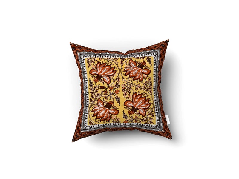 Blizz Mont | Ethnic Motif Printed Cushion Cover | Pure Cotton | Size- 16 x 16 inches- Set of 5- (BM1026-BROWN-FR)-C - Image 2