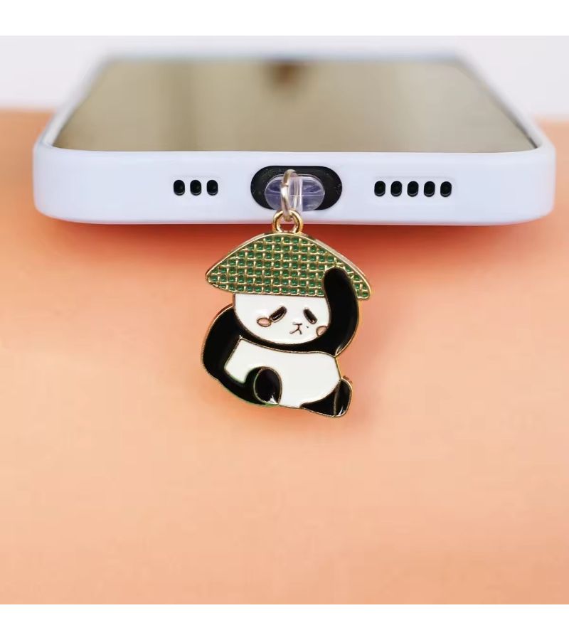 2 قطعة سدادة غبار لهاتف بتصميم باندا لطيف، إكسسوارات صيانة لمنافذ iPhone 5 إلى 14 ومنفذ Type C - Image 4