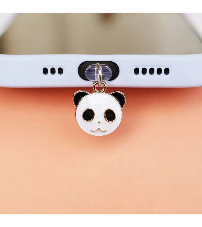 2 قطعة سدادة غبار لهاتف بتصميم باندا لطيف، إكسسوارات صيانة لمنافذ iPhone 5 إلى 14 ومنفذ Type C - Image 5
