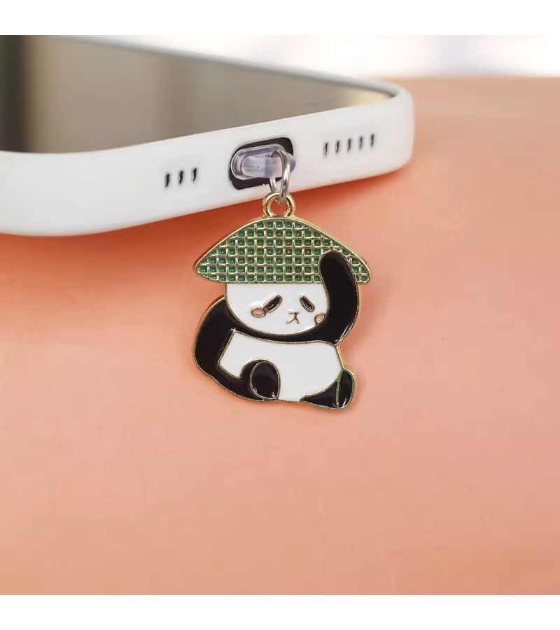 2 قطعة سدادة غبار لهاتف بتصميم باندا لطيف، إكسسوارات صيانة لمنافذ iPhone 5 إلى 14 ومنفذ Type C - Image 2